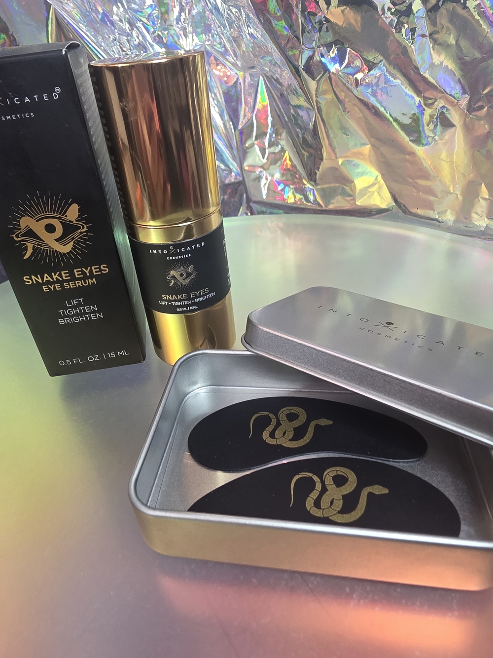 Brand New..Intoxicated Snake Eyes Eye Serum & Hydrogel Patches — Black & Gold